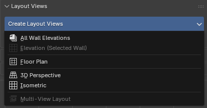 Create Layout Views menu