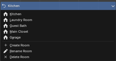 Room Selector dropdown